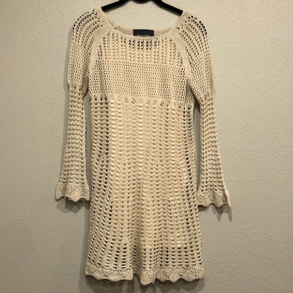Beautiful boho cream-colored crochet dress